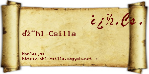 Öhl Csilla névjegykártya