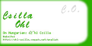 csilla ohl business card